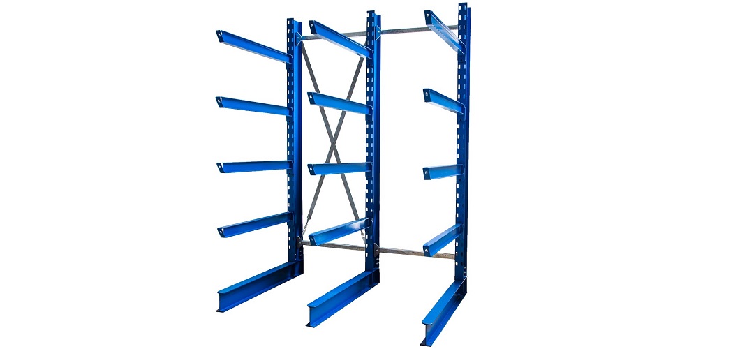 Spanplattenregal lackiert Einh&auml;ngesystem mit 4 Arme 1050x500 - Kragarmregale