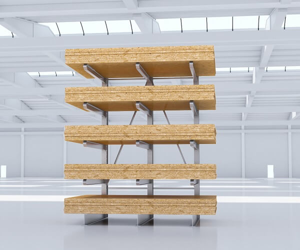 Kragarmregal gebraucht 3200x1800 Spanplattenregal 3D Bild 600x500px - gebrauchte Kragarmregale