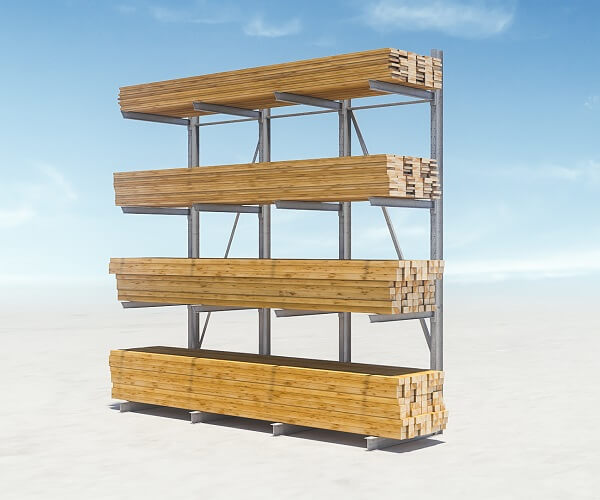 Kragarmregal gebraucht 4160x1000 3D Bild 600x500px - gebrauchte Kragarmregale