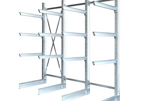 Kragarmregal einseitig feuerverzinkt Höhe 3.500 mm gebraucht