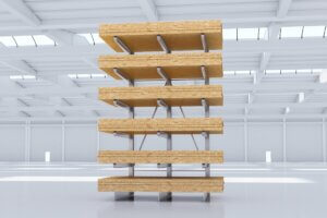 Kragarmregal feuerverzinkt Spanplattenregal 3 Staender 6 Lagerebenen 1050x700 300x200 - Kragarmregal für Platten