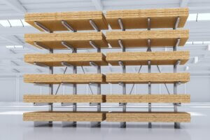 Kragarmregal feuerverzinkt Spanplattenregal 6 Staender 6 Lagerebenen 1050x700 300x200 - Kragarmregal für Platten