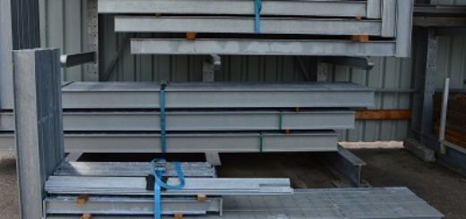 Kragarmregal gebraucht 2.600x1.000 mm Standard 400x300 520x245 - Kragarmregal, gebraucht, einseitig, Höhe 2600 mm, Tiefe 1000 mm