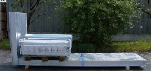 Kragarmregal gebraucht einseitig 3.500 mm 400x300 520x245 - Kragarmregal, gebraucht, einseitig, Höhe 3500 mm, Tiefe 1200 mm