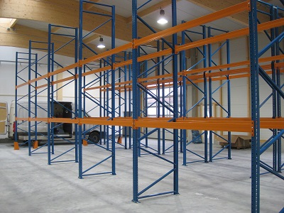 gebrauchte Palettenregale lackiert 5.000 m 400x300 - Palettenregal, gebraucht, lackiert, H&ouml;he 5000 mm, Tiefe 1100 mm