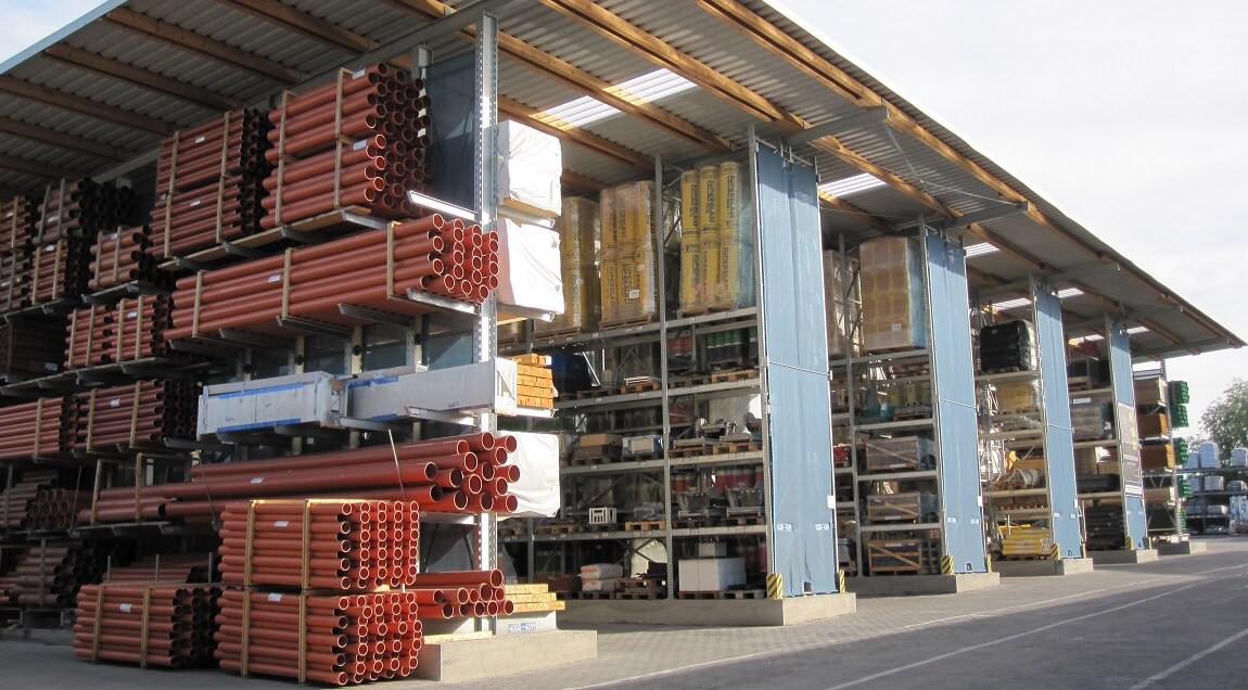 Regalhalle Kragarm  und Palettenregale - Regalhalle