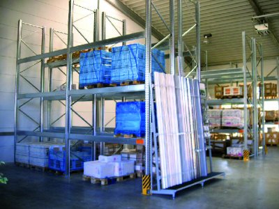 03 palettenregal verzinkt Bild an der Seite psrn1k2h89hzh7s4pe1kjkrqh3ti1x2aepvkhcwhbs - Palettenregal, gebraucht, verzinkt, H&ouml;he 4000 mm, Tiefe 1100 mm